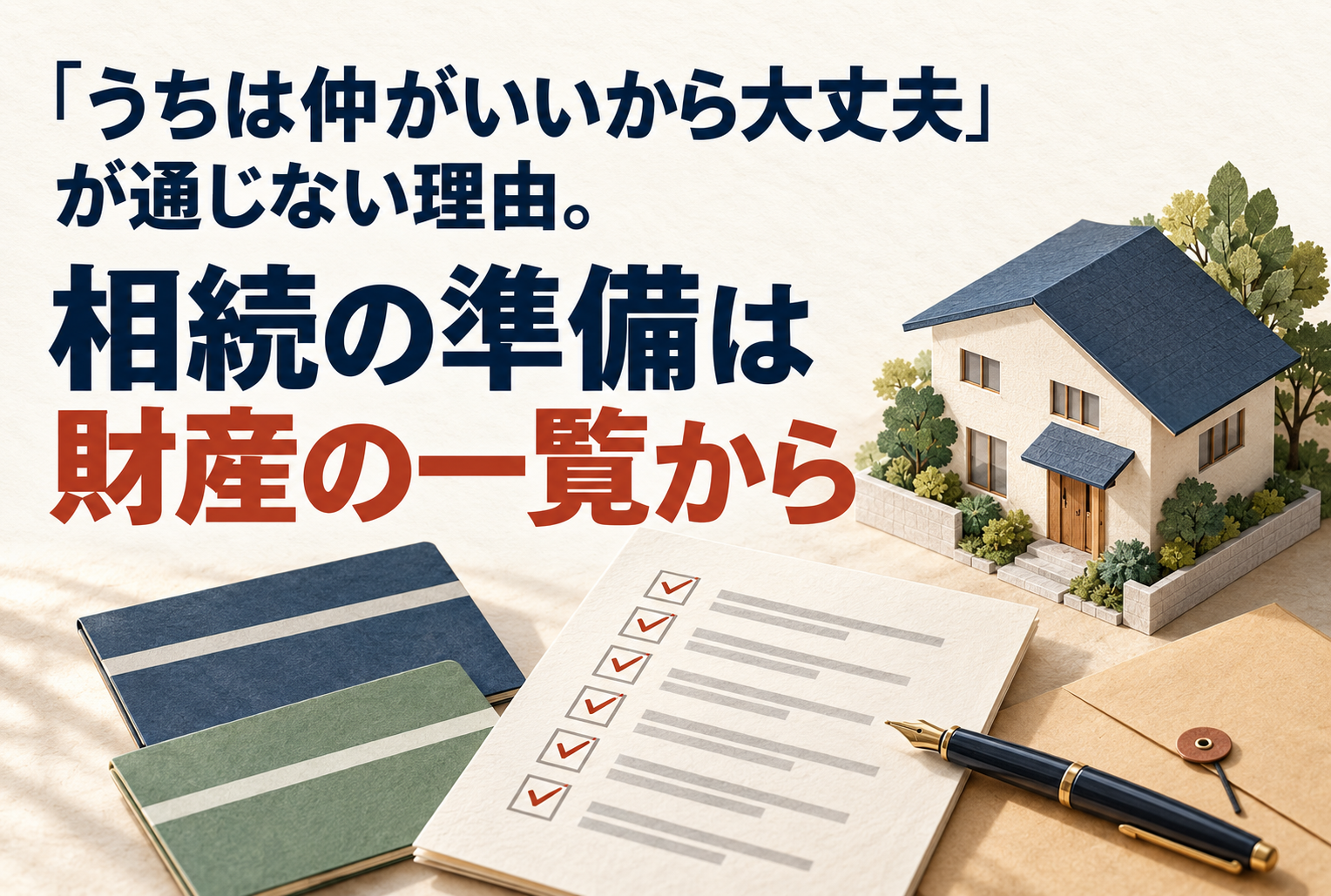 「うちは仲がいいから大丈夫」が通じない理由。相続の準備は財産の一覧から