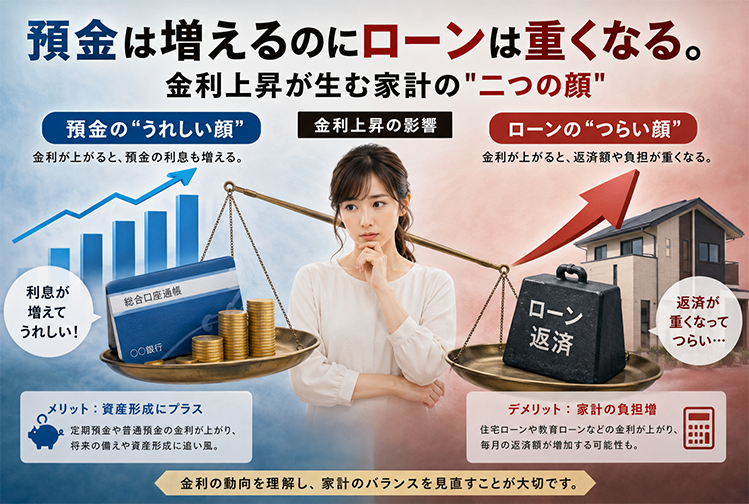 預金は増えるのにローンは重くなる。金利上昇が生む家計の"二つの顔"