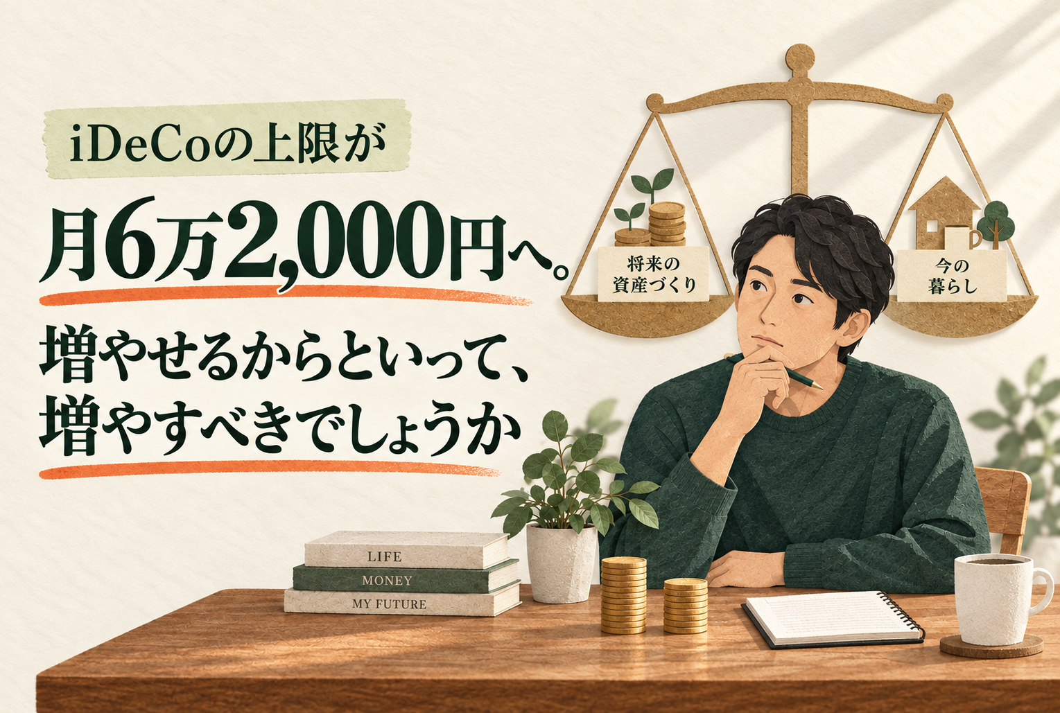 iDeCoの上限が月6万2,000円へ。増やせるからといって、増やすべきでしょうか