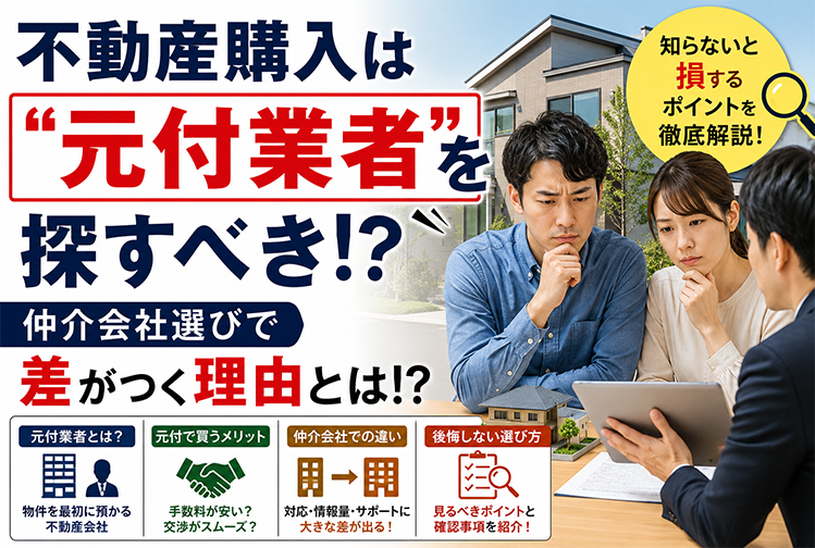 不動産購入は“元付業者”を探すべき！？仲介会社選びで差がつく理由とは！？