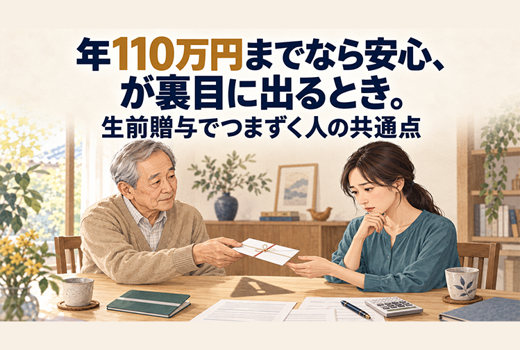 年110万円までなら安心、が裏目に出るとき。生前贈与でつまずく人の共通点