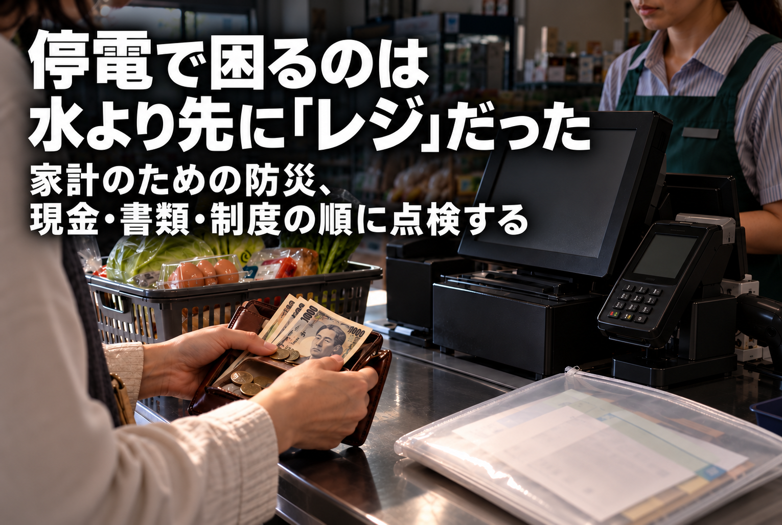 停電で困るのは水より先に「レジ」だった　家計のための防災、現金・書類・制度の順に点検する