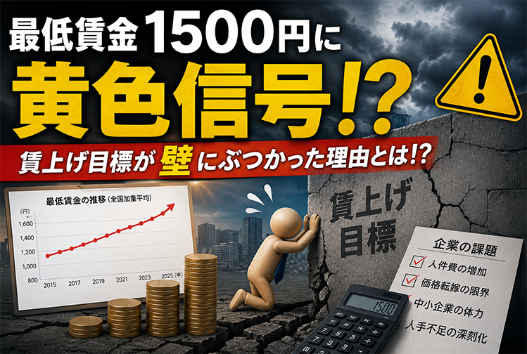 最低賃金1500円に黄色信号！？賃上げ目標が壁にぶつかった理由とは！？